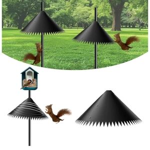 Source Unknown Black Metal Baffle Squirrel Guard for Bird Feeders